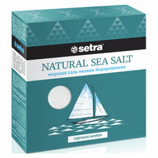 Соль морская Setra пищевая мелкая йодированная, 500г