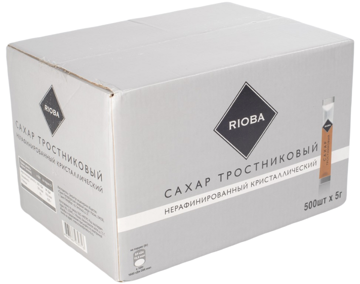 RIOBA Сахар коричневый в стиках 500шт, 2.5кг