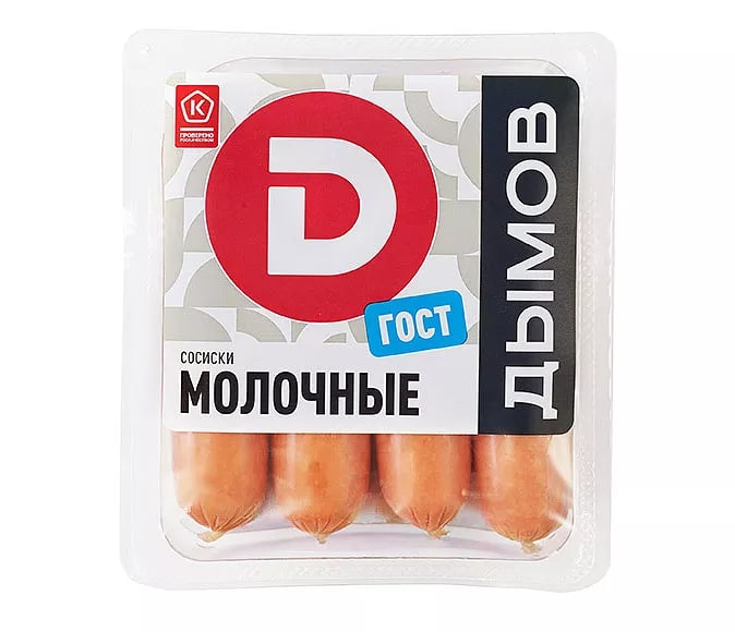 Сосиски Дымов Молочные ГОСТ, 290г