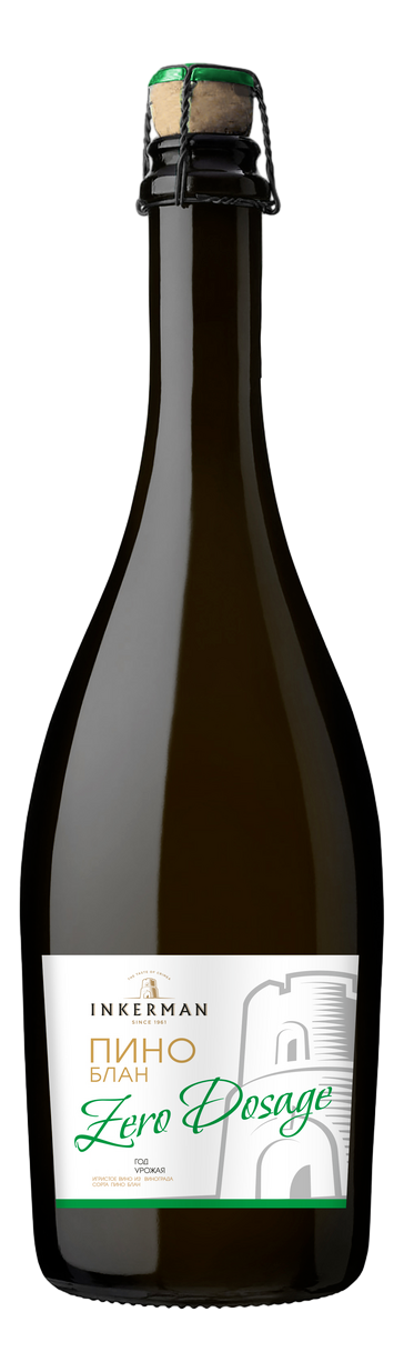 Вино игристое Inkerman Пино блан белое экстра брют, 0.75л