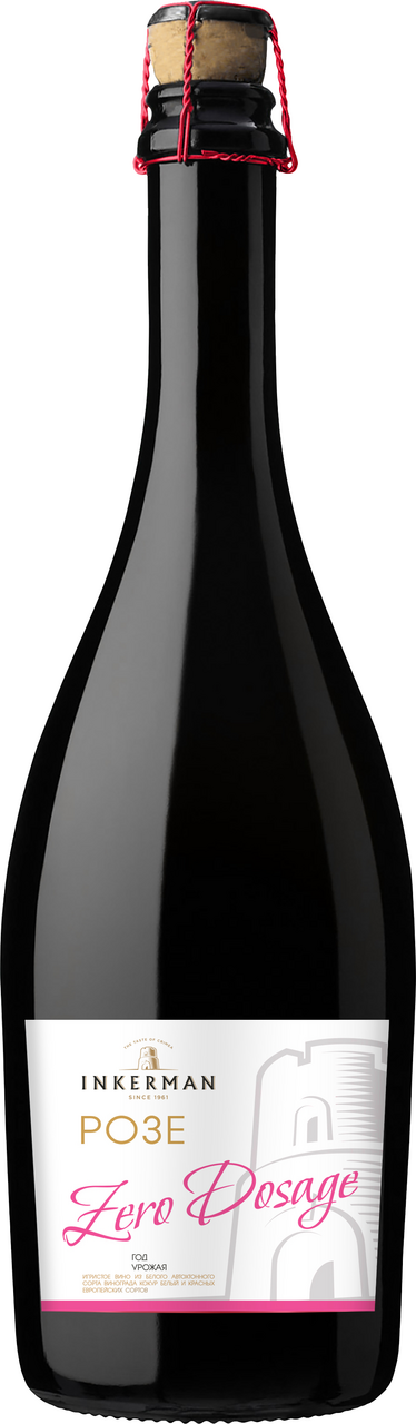 Вино игристое Inkerman Rose Zero Dosage розовое экстра брют розовое, 0.75л