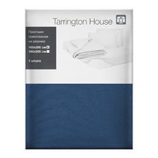 Tarrington House Простыня синий трикотаж на резинке, 160 x 200см