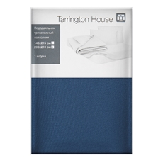 Tarrington House Пододеяльник синий трикотаж на молнии, 200 x 210см