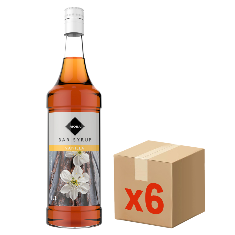 Изображение товара RIOBA Сироп ваниль 1л x 6 шт - десертный и выпечочный соус для ароматизации