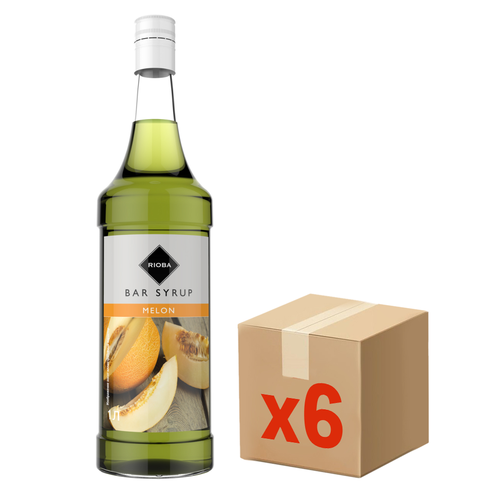 Изображение товара RIOBA Сироп дыня 1л x 6 шт - ароматный и сладкий сироп для десертов и напитков