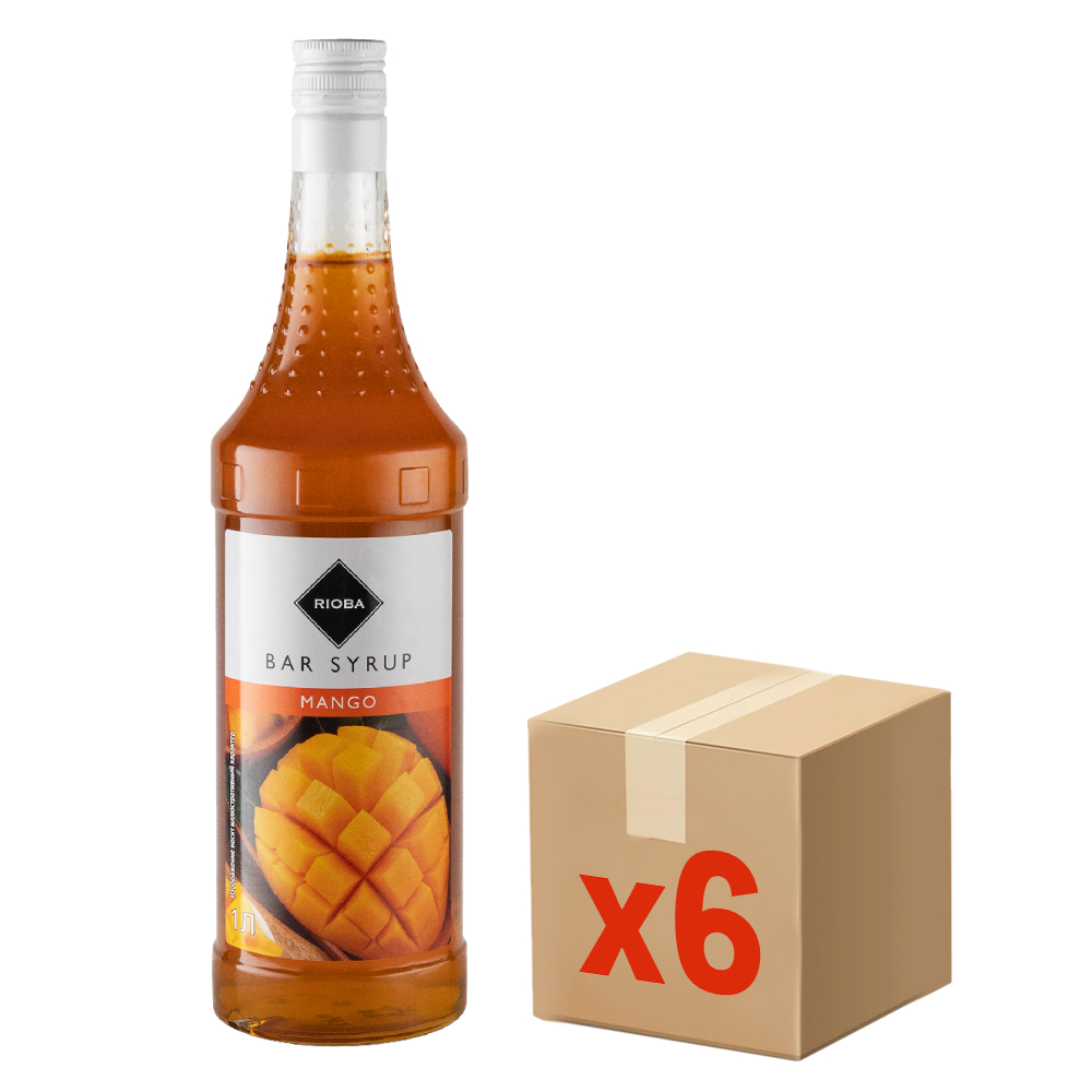 Изображение товара Сироп манго RIOBA 1 л, упаковка 6 шт - натуральный тропический вкус