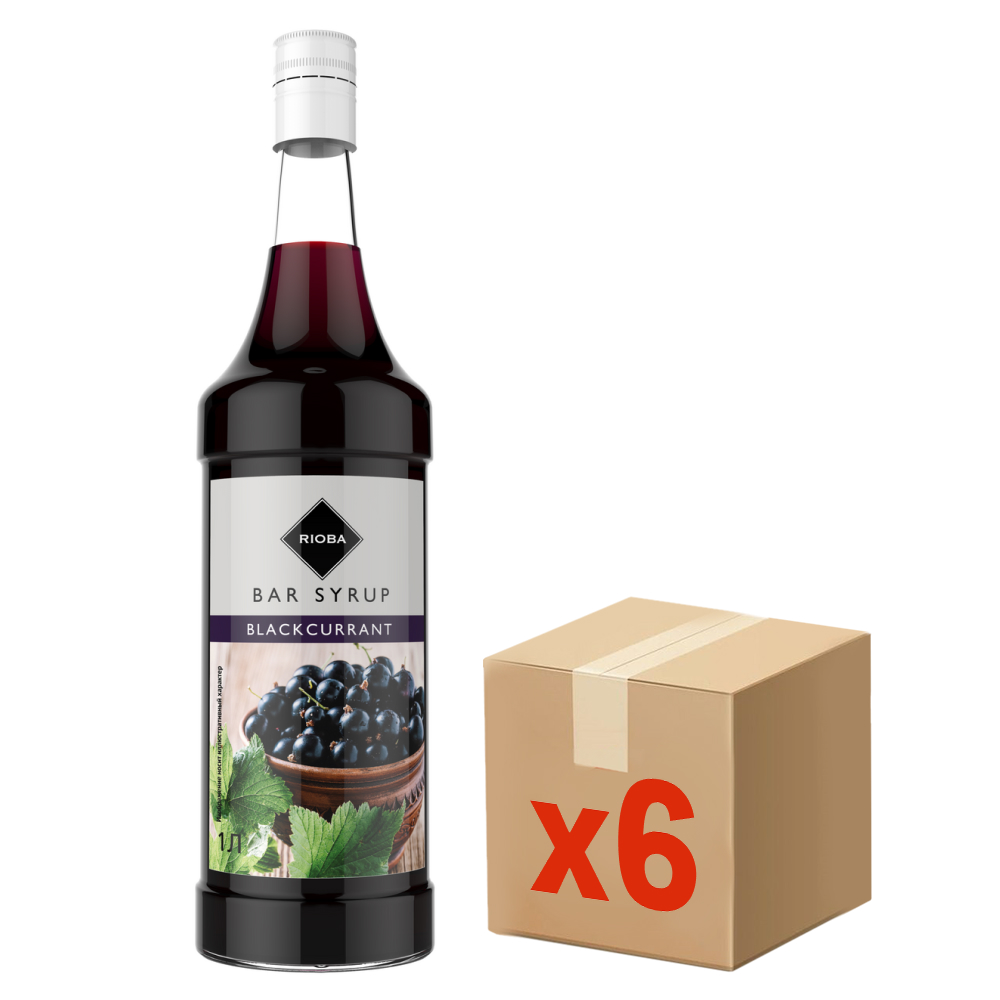 RIOBA Сироп черная смородина, 1л x 6 шт