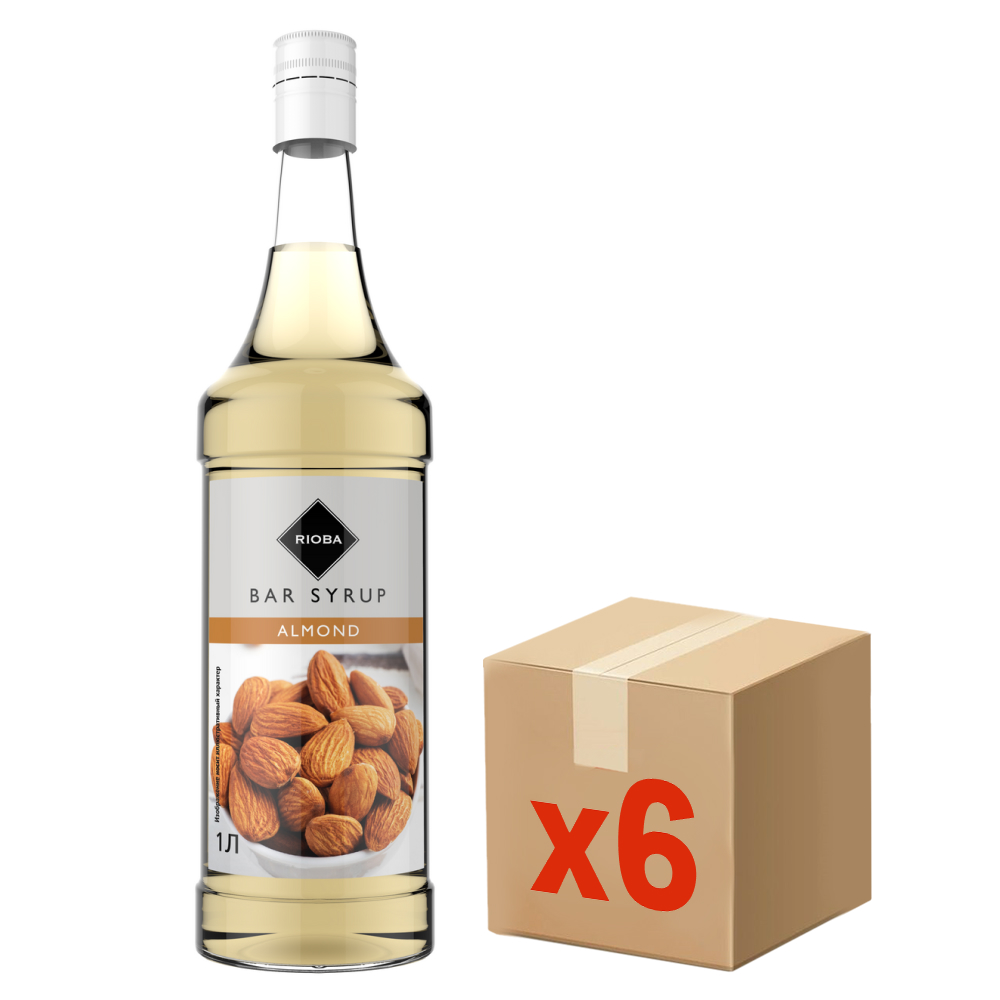 Изображение товара Сироп миндаль RIOBA 1л, 6 шт - десертный и коктейльный продукт