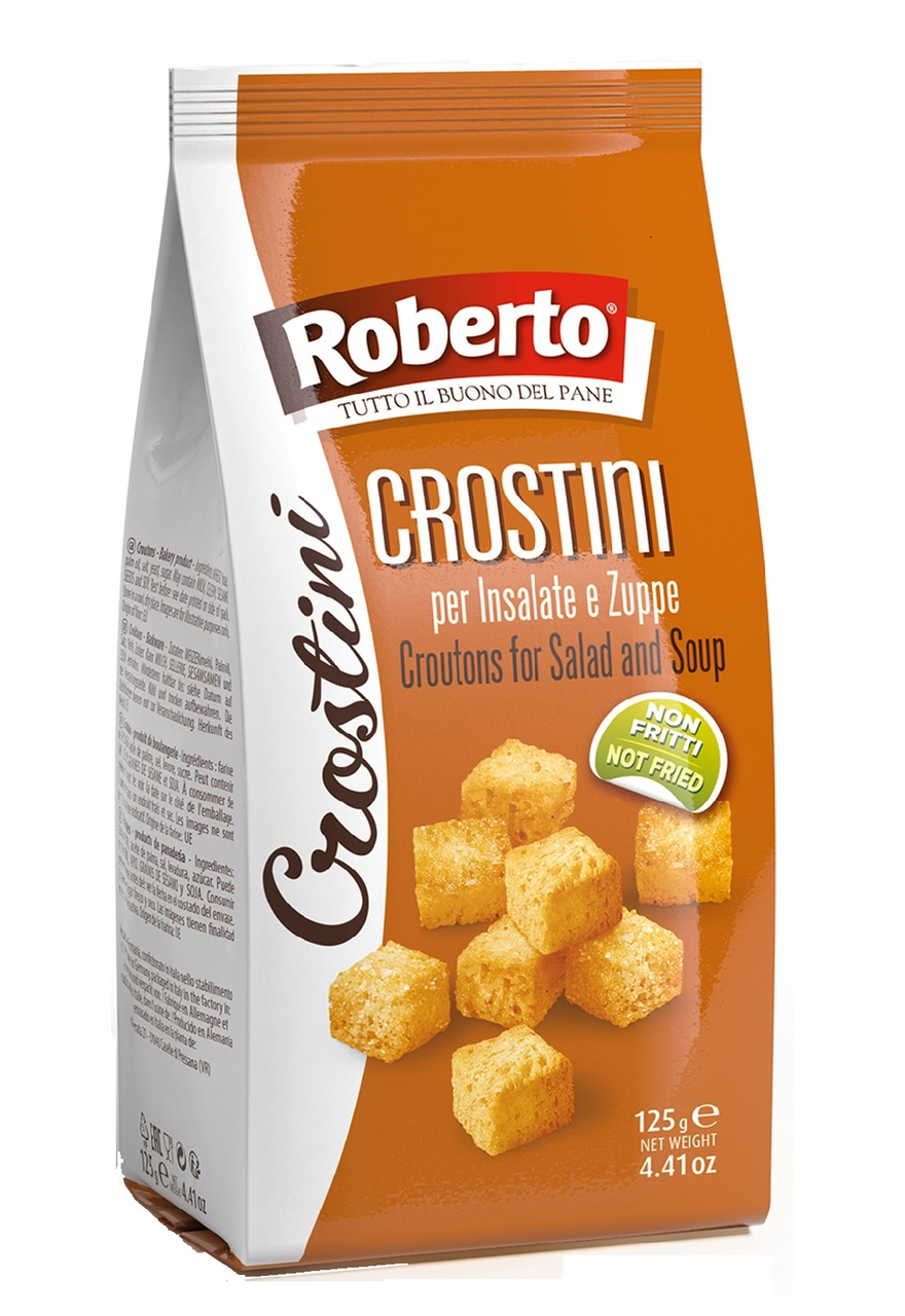 Сухарики Roberto Crostini для салата и супа, 125г купить с доставкой на дом  и дачу, цены в интернет-магазине