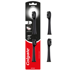 Сменные насадки Colgate 360 Sonic Древесный уголь для электрической зубной щетки мягкие, 2шт
