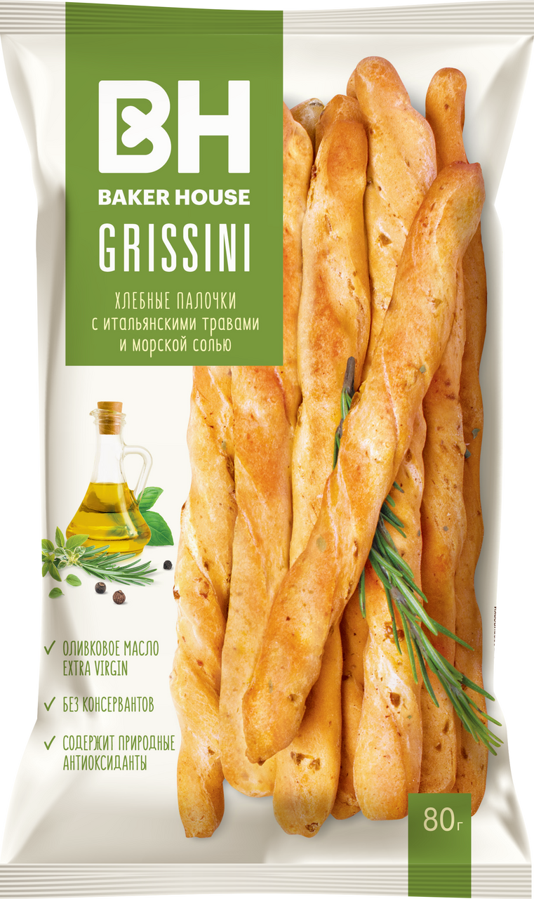 Хлебные палочки Baker House Grissini с итальянскими травами и морской ...