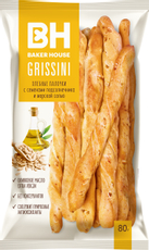 Хлебные палочки Baker House Grissini с семенами подсолнечника и морской солью, 80г