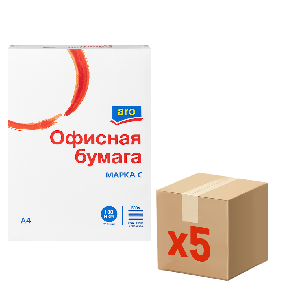 aro Бумага офисная A4, 80г/м2, 5 шт