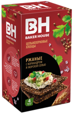 Хлебцы цельнозерновые Baker House ржаные с кориандром и морской солью, 180г