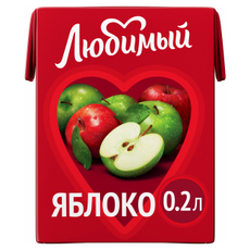 Напиток сокосодержащий Любимый яблоко, 200мл