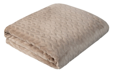 Плед Guten Morgen бежевый фланель листочки, 150 x 200см