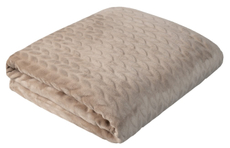 Плед Guten Morgen бежевый фланель листочки, 200 x 220см