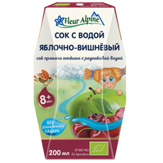Сок детский Fleur Alpine с водой Яблоко и вишня с 8 месяцев, 200мл