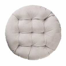 Tarrington House Подушка серо-бежевая для мебели круглая с тафтингом, 37см