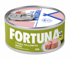 Тунец желтоперый Fortuna Yellowfin филе с оливковым маслом, 185г