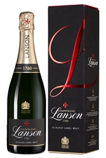 Шампанское Lanson Black Label белое брют в подарочной упаковке, 0.75л