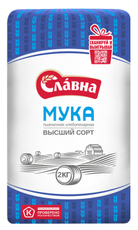 Мука Славна пшеничная хлебопекарная высший сорт, 2кг