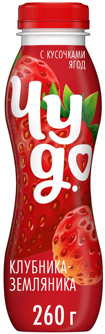 Йогурт питьевой Чудо Клубника-земляника 1.9%, 260г