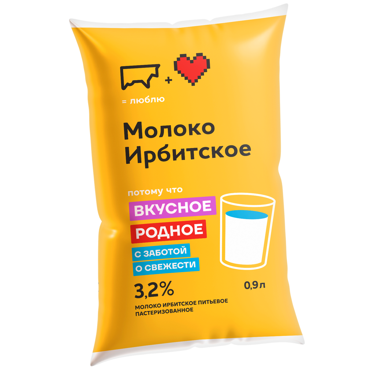 Молоко Ирбитский молочный завод пастеризованное 3.2%, 900мл