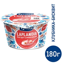 Йогурт Viola Laplandia Клубника-бисквит 7.1%, 180г