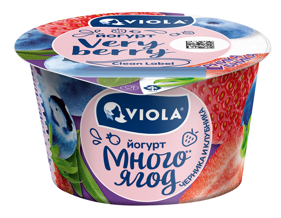 Йогурт Viola Very Berry черника-клубника 2.6%, 180г