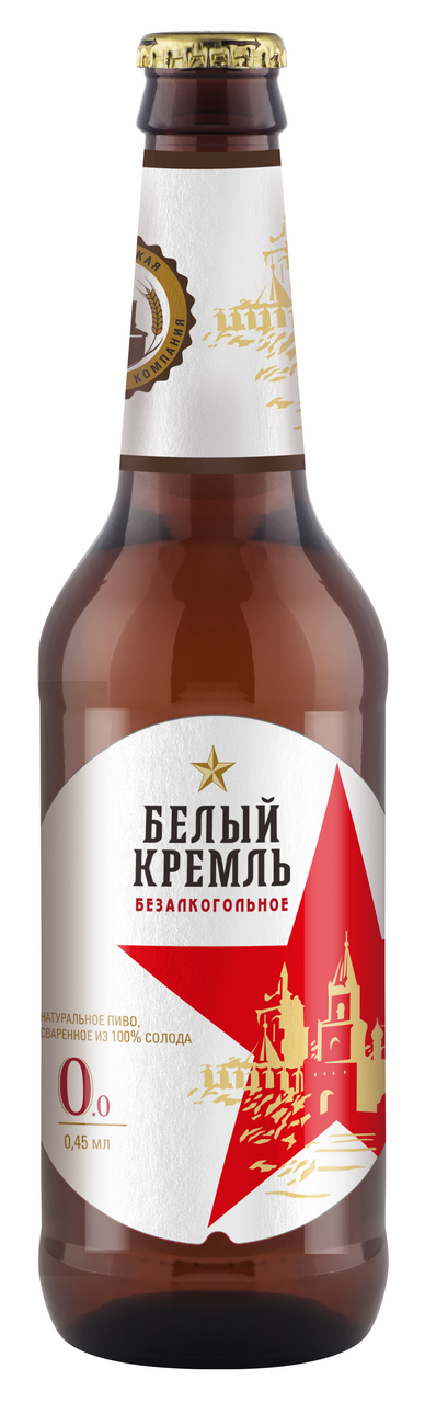 Пиво Белый Кремль светлое фильтрованное безалкогольное, 0.45л купить по ...