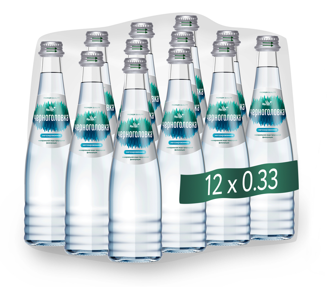 Изображение товара Вода Черноголовка негазированная в стеклянной упаковке 330мл, 12 шт