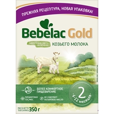 Смесь Bebelac Gold 2 молочная на основе козьего молока, 350г