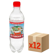 Вода Обуховская 10 минеральная газированная, 500мл x 12 шт