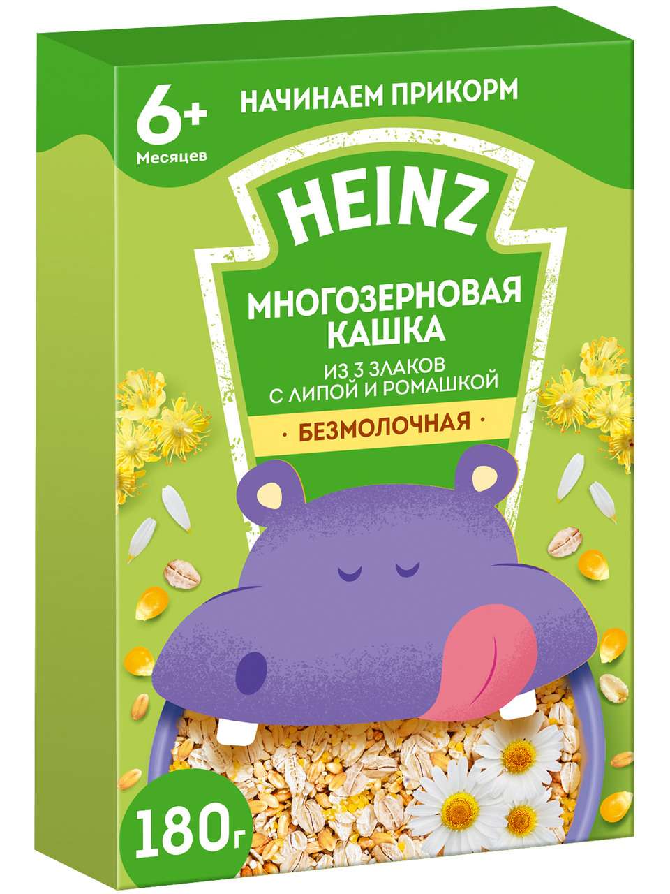 Кашка Heinz многозерновая Липа-ромашка безмолочная, 180г купить с доставкой  на дом, цены в интернет-магазине