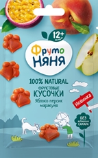 Кусочки ФрутоНяня фруктовые яблоко-персик-маракуйя, 15г