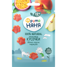 Кусочки фруктовые детские ФрутоНяня Яблоко, персик и маракуйя с 12 месяцев, 15г
