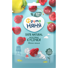 Кусочки фруктовые детские ФрутоНяня Яблоко и вишня с 12 месяцев, 15г