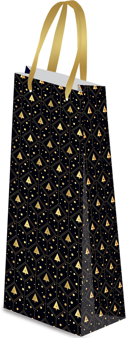 Изображение товара Сумка Academy Style под бутылку 12x36см тиснение яркая праздничная упаковка