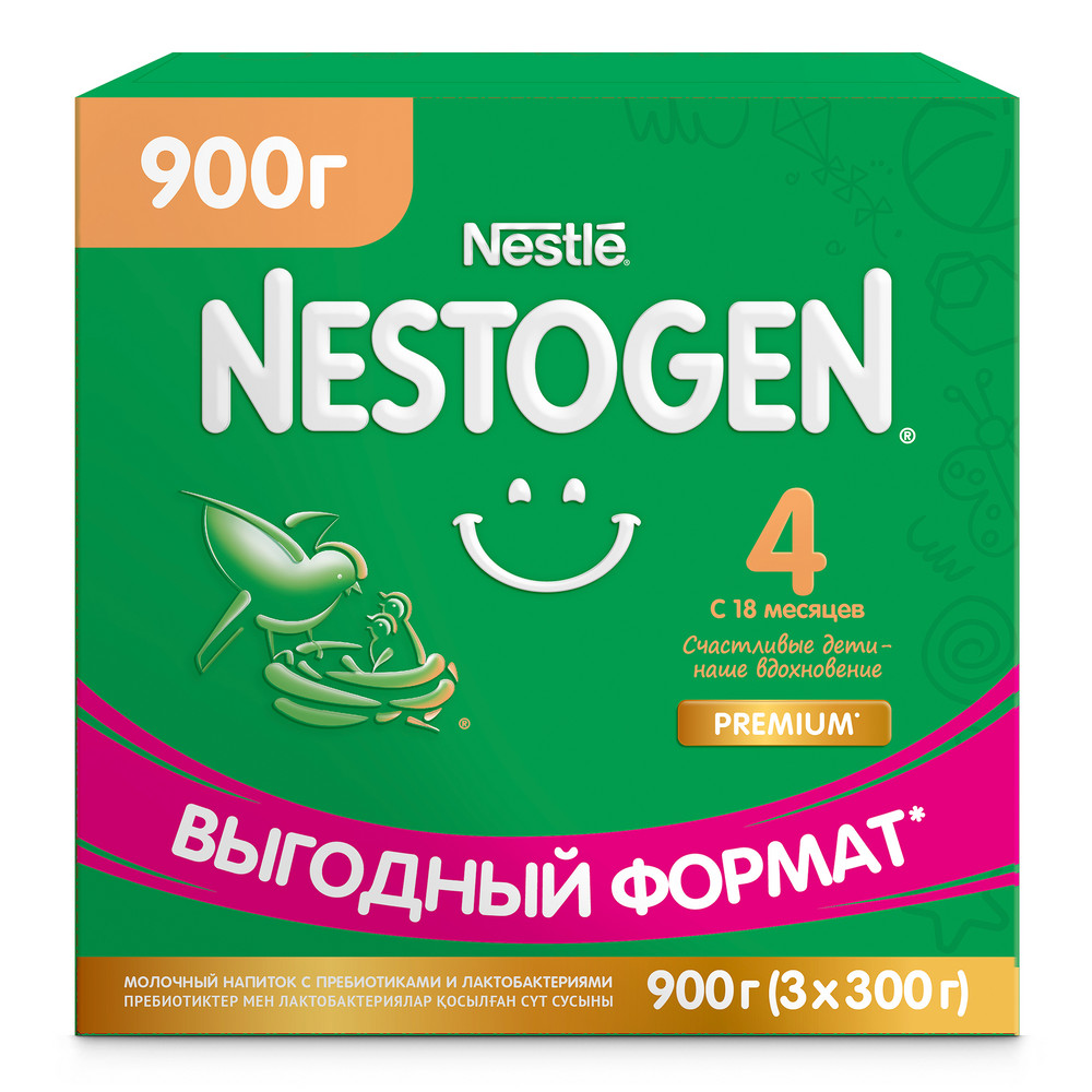 Изображение товара Смесь молочная детская Nestogen 4 с пребиотиками с 18 месяцев, 900г