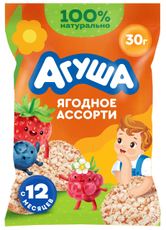 Хлебцы рисовые детские Агуша Мини Ягоды с 12 месяцев, 30г