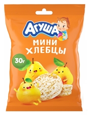 Хлебцы Агуша мини рисовые груша, 30г