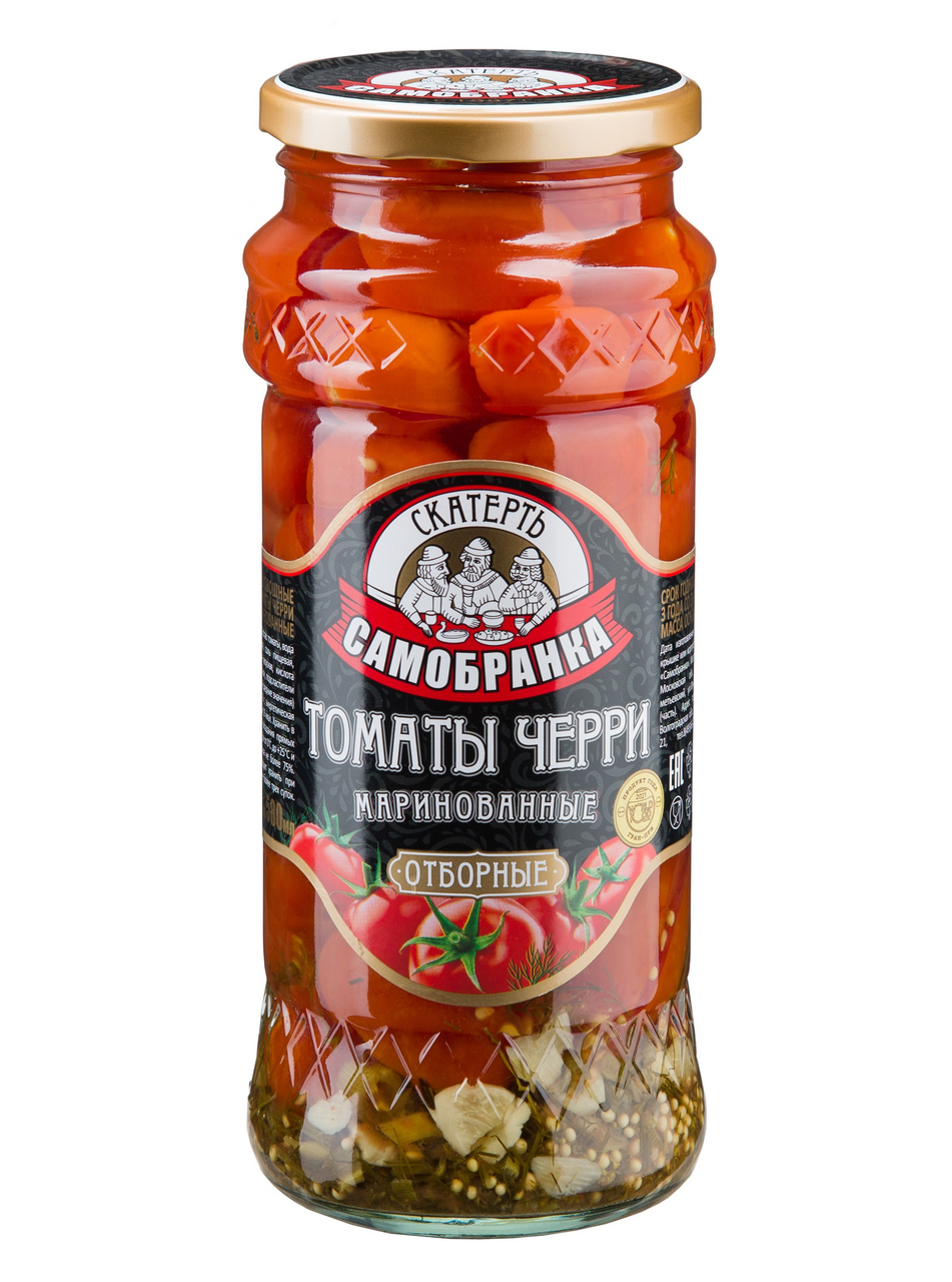 Томаты черри маринованные Скатерть-Самобранка Отборные, 550г