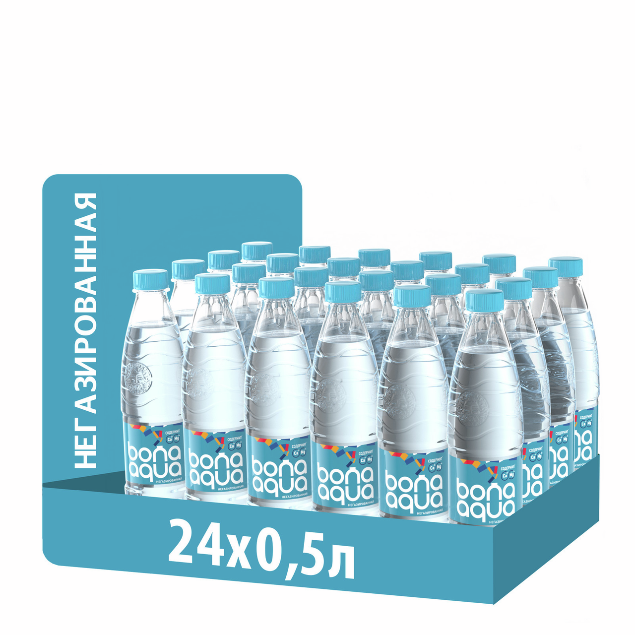 Изображение товара Вода Bonaqua питьевая негазированная 0.5л, 24 шт - чистая и свежая вода для ежедневного потребления