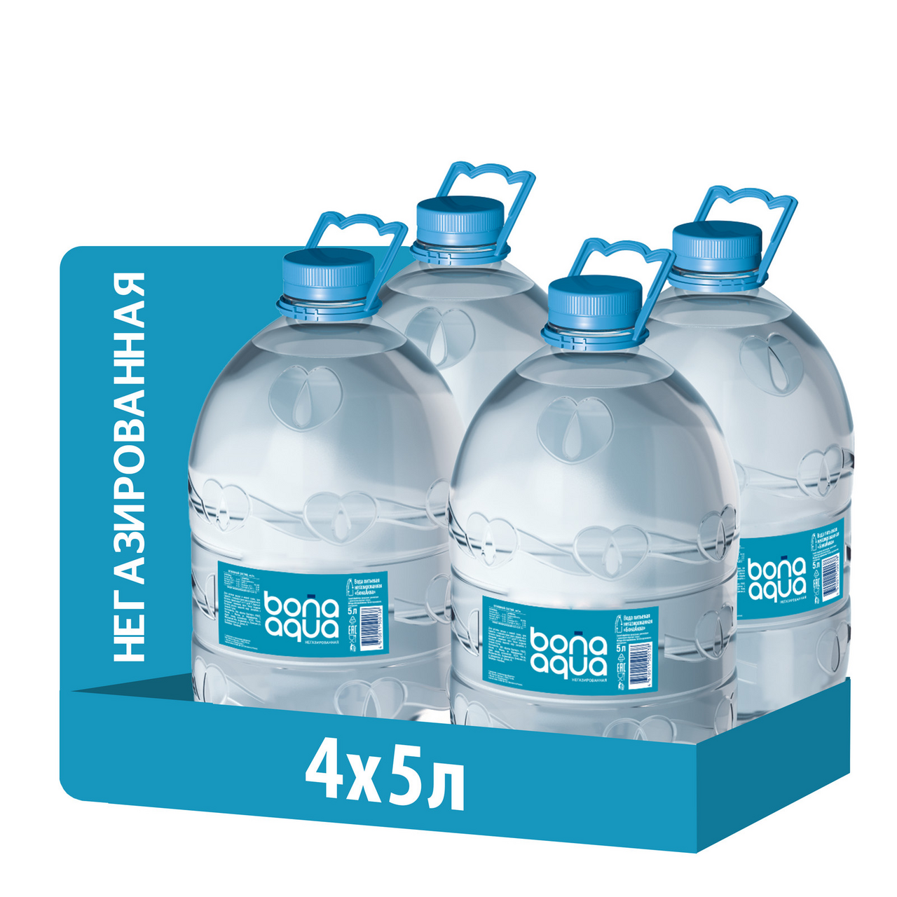Изображение товара Вода Bonaqua питьевая негазированная 5л, упаковка 4 шт