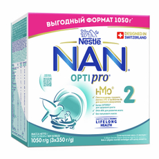 Смесь молочная детская NAN 2 Optipro с 6 месяцев, 1.05кг