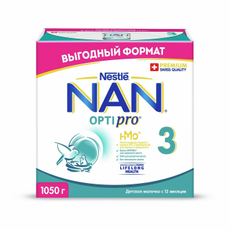 Смесь молочная детская NAN 3 Optipro с 12 месяцев, 1.05кг