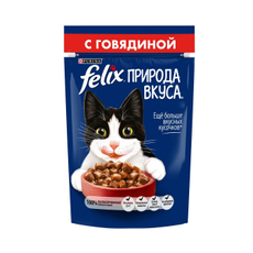 Корм влажный Felix Природа вкуса говядина, 75г x 26 шт