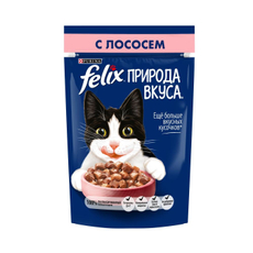 Корм влажный Felix Природа вкуса лосось, 75г x 26 шт