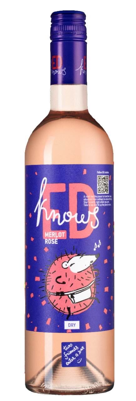 Изображение товара Вино Ed Knows Merlot Rose розовое сухое, 0.75л